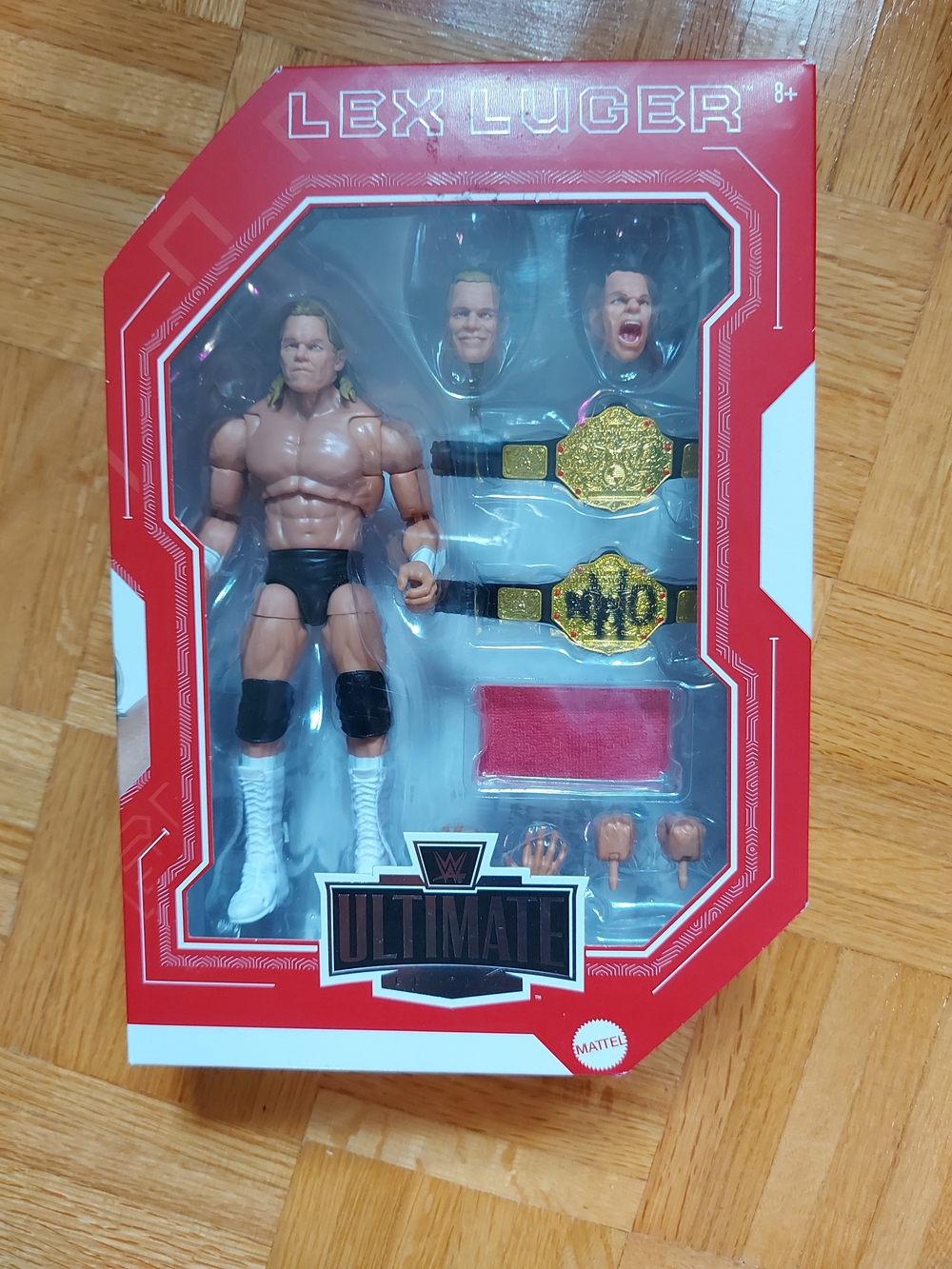 Mattel Lex Luger Action Figure with Gold Championship Belts